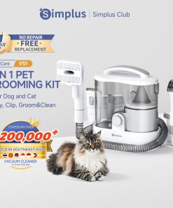 【Simplus Club】Pet Grooming Vacuum Cleaner Dog Cat Care Kit Hair Trimming Shedding Detangling 16000Pa Suction Warm Air Drying Low Noise