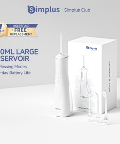 【Simplus Club】Oral Irrigator Water Flosser Cordless Dental Irrigator Teeth Cleaner Travel Portable 3 Modes 4 Nozzle Tips 200mL Removable Pull-Out Reservoir