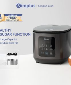 【Simplus Club】Rice Cooker 4L Capacity Low Sugar Function Low Sugar Rice 6 Preset Programs 24h Timer Metal Material Non-stick Inner Pot PFOA & PFOS Free Thin Lid