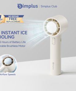 【Simplus Club】Mini Portable Fan Handheld Fan Rechargable with Ice-Cooling Function 100 Speed Levels Type-C Charging High Speed