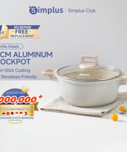 【Simplus Club】INSSA Soup Pot 24cm Non Stick Cooking Pot With Lid PFOA Free Suitable For All Stoves