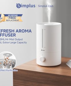 【Simplus Club】Humidifier 4.5L Water Tank Aroma Diffuser 35dB Quiet Premium Ceramic Oscillator Stepless Adjustment 360° Easy Top-Fill