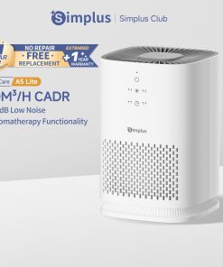 【Simplus Club】Smart Air Purifier HEPA H11 Filter Allergen Removal Mini Compact Desktop Bedroom Remove Allergens 8h Timer