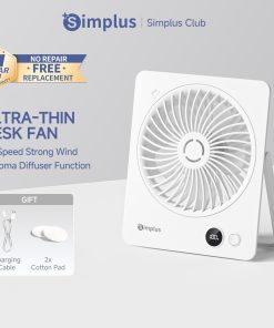 【Simplus Club】Table Fan Desk Fan Portable Rechargeable Fan Aroma Diffuser 5 Modes LED Battery Indicator