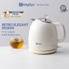 【Simplus Club】 Electric Kettle Retro Elegant Design 1.7L Stainless Steel Material Water Heater Double Layer Anti-scalding