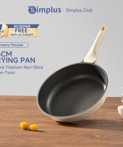 【Simplus Club】26cm Frying Pan Ultra Titanium Non-Stick Scratch-Resistant Durable Die-Cast Aluminum Healthy Non-Toxic