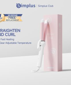 【Simplus Club】2 in 1 Professional Hair Curler/ Hair Straightener Hair Iron Straightener Curler for Hair Roller Automatic with Vegetable Protein Coating to Product Hair