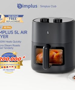Simplus Air Fryer 5L Large Capacity Multifunction Fryer 1300W Non-stick Oil Free Fryer Kitchen Oven