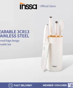 【INSSA】Kitchen Knife Set 5Pcs Kitchen Cutting Tool with Wearable Stainless Steel
