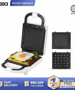【INSSA】2 in 1 Waffle Maker/Sandwich Maker Breakfast Maker Bread Toaster Maker Household Panini Maker Burger Maker