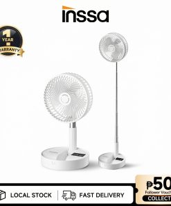【INSSA】Table Fan Floor Desktop Dual Use Foldable Portable Storage Aromatherapy Feature 8000mAh Battery 28h Runtime 4h Timer Function