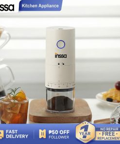 【INSSA】 Electric Coffee Grinder Rechargeable Home Smart Grinder 38 Adjustable Grind Settings Detachable