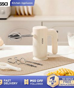 【INSSA】 Portable Electric Hand Mixer for Baking Egg Beater Mixer Home Kitchen Tool