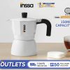 【INSSA】Moka Pot Dual-Valve Pressurized Extraction Rich Crema Intalian Espresso Coffee Maker
