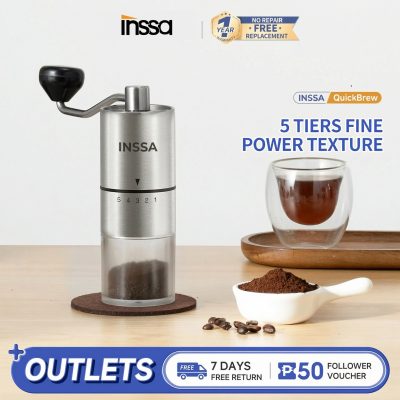 【INSSA】Wireless Coffee Bean Grinder Electric Coffee Grinder 5-Tier Grinding Thickness App 4.7 (23)