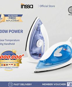 【INSSA】IronDry Iron Portable Handheld Iron for Clothes Dry Iron with 4-Gear Adjustmentable Temperature Non-stick Soleplate