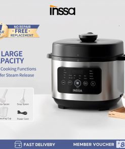 【INSSA】4L/6L Smart Touch Rice Cooker 24H Preset 6 Functions Cake & Yogurt Maker PFOA/PFOS Large Capacity Free Non-Stick Inner Pot