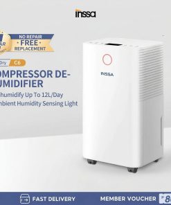 【INSSA】Dehumidifier for Room/Office Dehumidify up to 12L/Day Compressor Dehumidifier Air Freshener Efficient and Fast Dehumidification